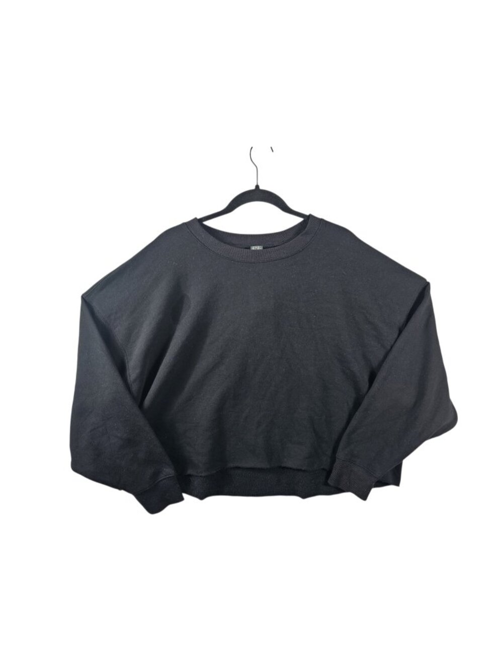 Wild Fable Womens Black Cropped Fleece Sweatshirt Pullover XXL NWT